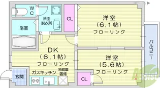 レジデンスオリーブH【1階】の間取り