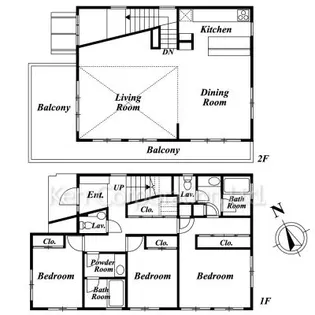東京都世田谷区尾山台2【一戸建】の間取り