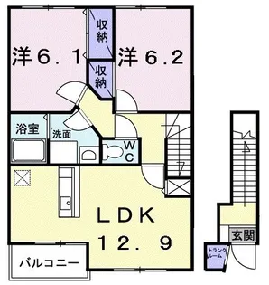 イターナルリヴァサイドハウスB【2階】の間取り