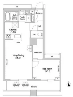 品川ハート ビュータワー【22階】の間取り