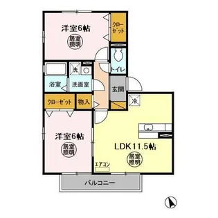 Freyja B棟【2階】の間取り