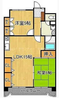 グランドハイツ村上【5階】の間取り