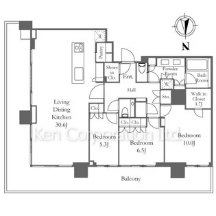 HARUMI FLAG SUN VILLAGE【49階】の間取り