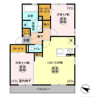 ヴァリブラン【2階】の間取り