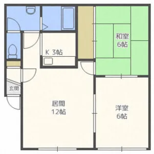 第一北祐コーポ【3階】の間取り