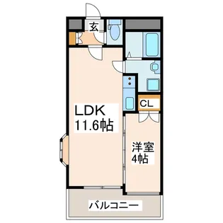 ラ・カーサ神水【3階】の間取り