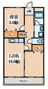 1LDKの間取り画像