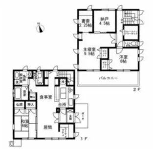 神奈川県横浜市青葉区奈良町【一戸建】の間取り