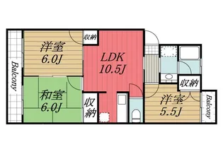 千葉県千葉市稲毛区園生町【マンション】の間取り