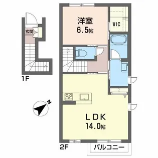 カーサしだれ【2階】の間取り