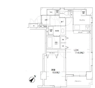 ベルメゾン築地リバーサイド【6階】の間取り
