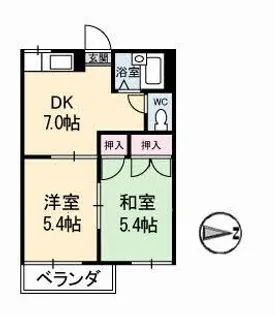 オーク津ノ井フレグランス A【2階】の間取り