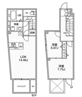 ALTERNA早稲田【1階】の間取り