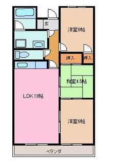 ニューハイツ稲原【3階】の間取り