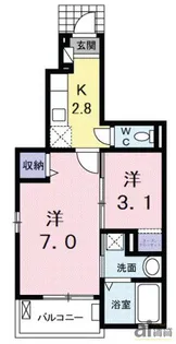 埼玉県所沢市大字上安松【アパート】の間取り