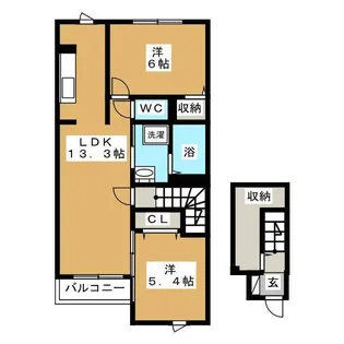 ユニゾン・ヴィラIII【2階】の間取り