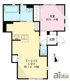 東京都西東京市ひばりが丘北1【アパート】の間取り