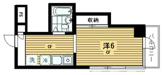 貸マンション 1K 中馬込1丁目(クレスト)【2階】の間取り