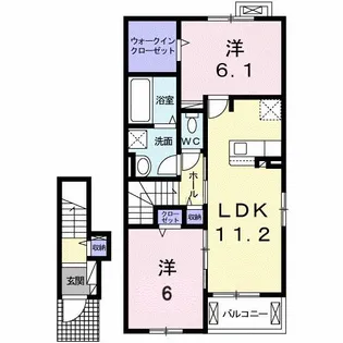 さくらレジデンス高町 D【2階】の間取り