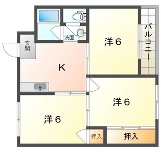太秦グリーンハイツ【3階】の間取り