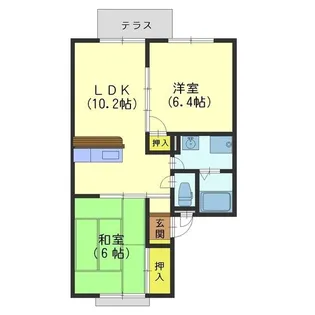 八尾コーポ【1階】の間取り