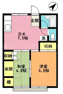 川田谷コーポ2【2階】の間取り