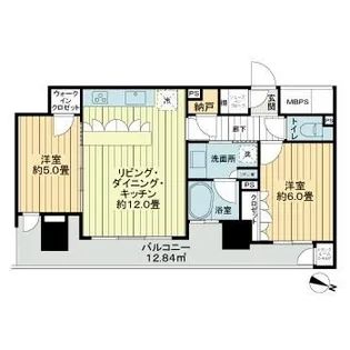 ライオンズタワー勾当台通【15階】の間取り