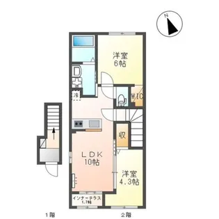 リバレイン マルカワ(Riverain Marukawa)【2階】の間取り