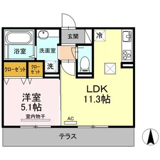 サンク・エトワール【1階】の間取り