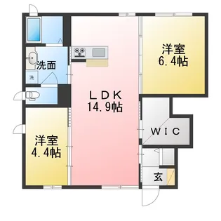 グリーンハウスLatte D【1階】の間取り