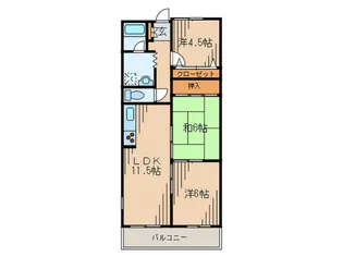 シャトレ鳴尾【2階】の間取り