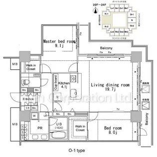 パシフィックロイヤルコートみなとみらいオーシャンタワー【20階】の間取り
