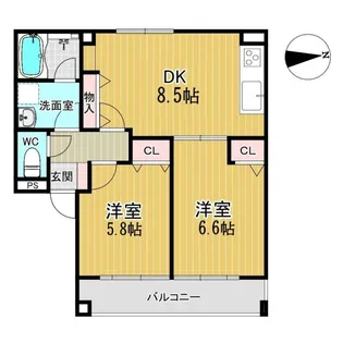 ベルジュコーポ【1階】の間取り