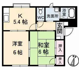 フレグランス矢賀 B棟【1階】の間取り