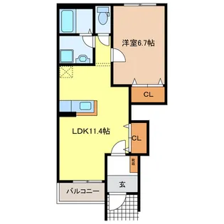 エスポアールFukuno【1階】の間取り