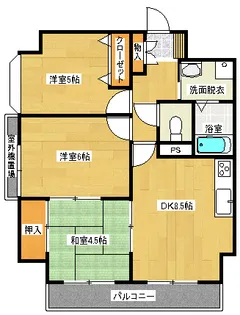 ウィステリア紀伊田辺【2階】の間取り