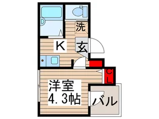 ブライトニング東保木間【1階】の間取り