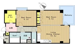 カスタネア栗平(旧プリメール栗平)3番館【4階】の間取り