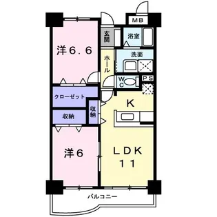 マンション グランデ カナバ【2階】の間取り