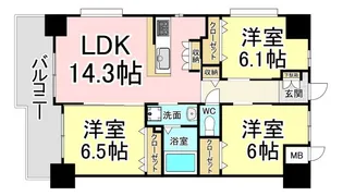 TGボナール浅川台A棟【7階】の間取り