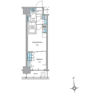 ルフォンプログレ上野稲荷町【6階】の間取り