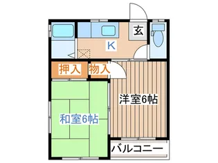 富士アパートB棟【2階】の間取り