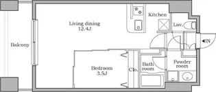 レジディア芝大門II【2階】の間取り