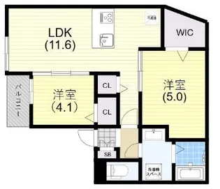 C-GRID山下町【2階】の間取り