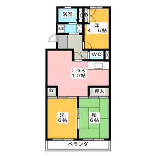 リバーサイド富士【3階】の間取り