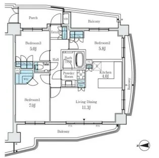パークアクシス四谷ステージ【10階】の間取り