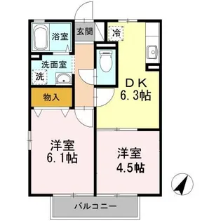 ヴェルドミール山ノ神II A棟【2階】の間取り
