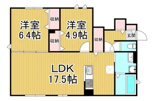 カーメル桜ヶ丘【1階】の間取り