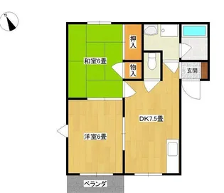 南村本ハイツNo.1【2階】の間取り