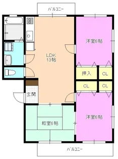 エスポア野沢2【1階】の間取り